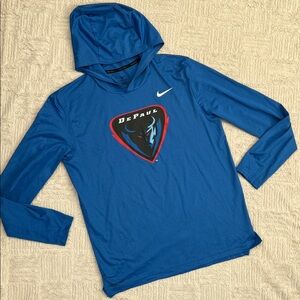 Nike Pro DePaul Blue Demons Dri-fit Performance shirt hoodie, Size Medium, EUC